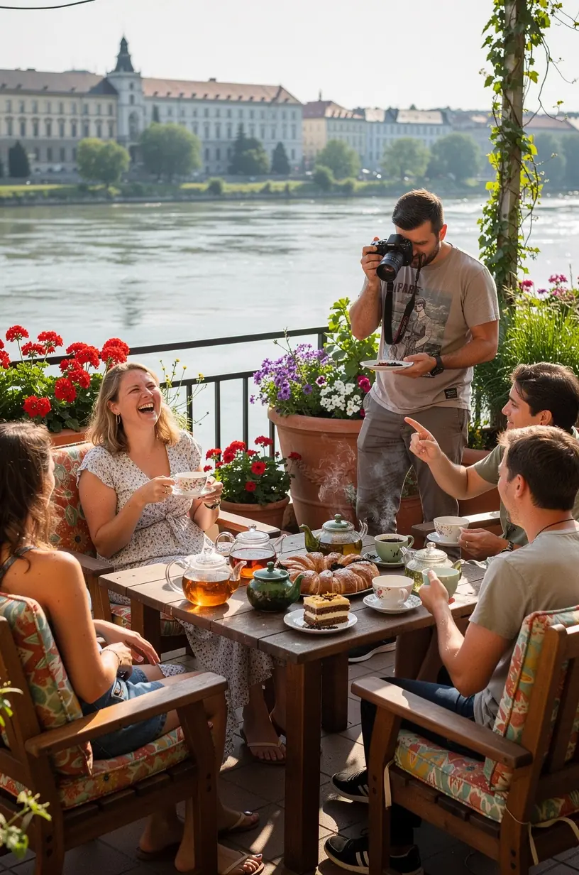 Egy csésze gőzölgő tea mellett látható egy napirend, amelybe be vannak illesztve rendszeres mozgás és teaszünetek.